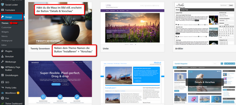 Themes bei WordPress
